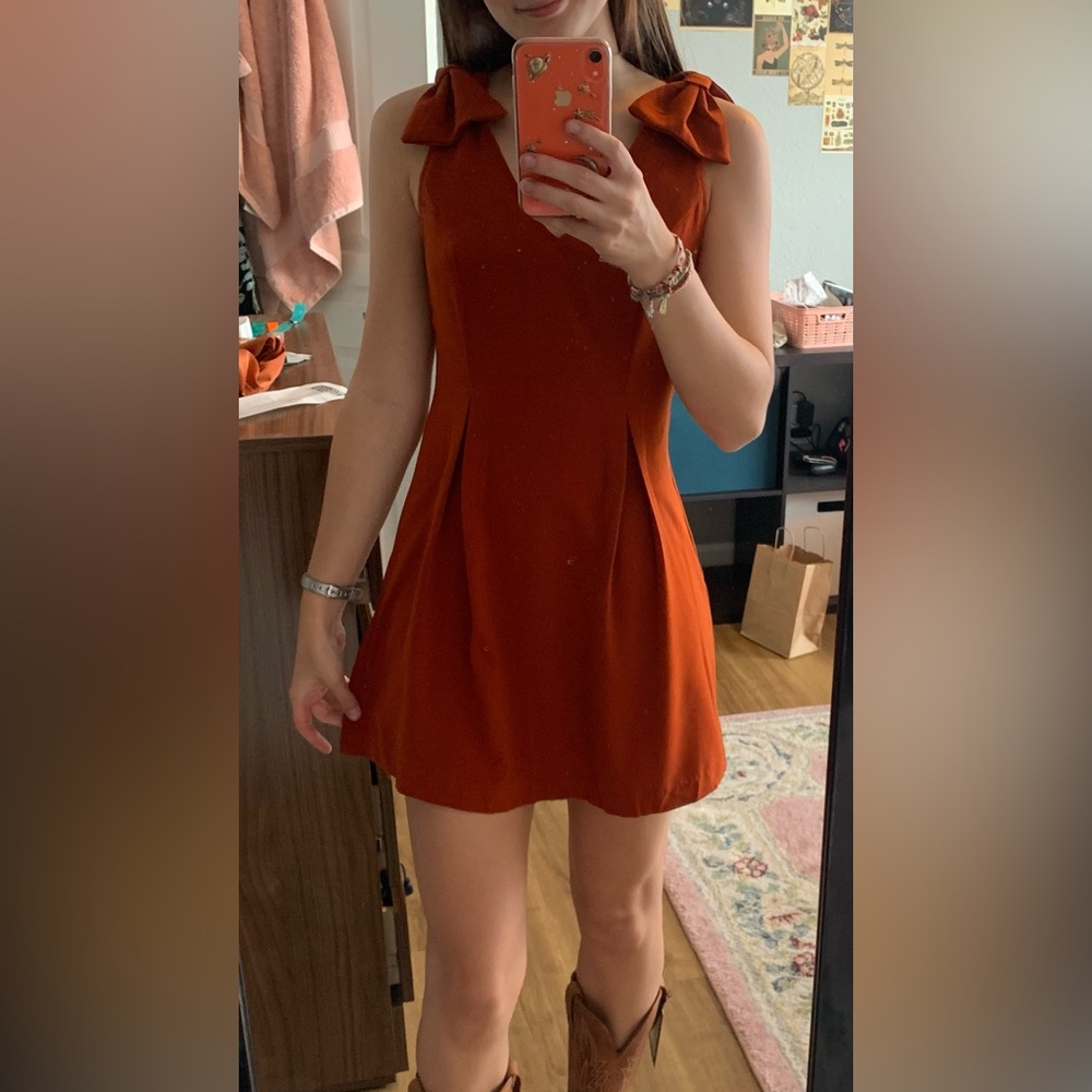 Burnt orange short dress small